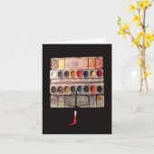 Carte d'anniversaire de la palette aquarelle (Fleur jaune)