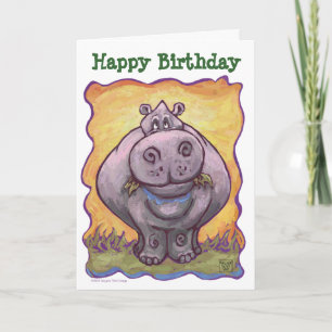 Carte d'anniversaire de la parade animale Hippopot