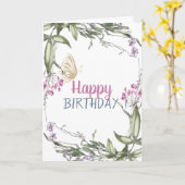 Carte d'anniversaire de la Parties scintillant Mea (Fleur jaune)