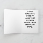 CARTE D'ANNIVERSAIRE DE LA PETITE FILLE DE PLAGE E (Intérieur)