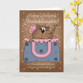 Carte d'anniversaire de la petite-fille - jolie ch (Fleur jaune)