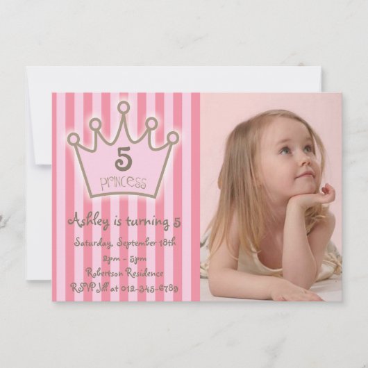 Carte d'anniversaire de la petite princesse (Devant)