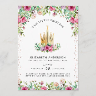 Carte d'anniversaire de la petite princesse Floral