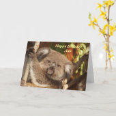 Carte d'anniversaire de la photo Cute Koala (Fleur jaune)