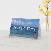 Carte d'anniversaire de la plage de Maui (Fleur jaune)
