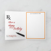 Carte d'anniversaire de la prescription amusante (Intérieur)