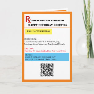 Carte d'anniversaire de la prescription amusante
