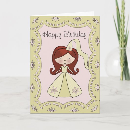 Carte d'anniversaire de la princesse de l'île (Devant)
