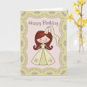 Carte d'anniversaire de la princesse de l'île (Fleur jaune)