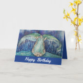 Carte d'anniversaire de la queue de baleine (Fleur jaune)