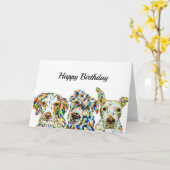 Carte d'anniversaire de la race mixte espagnole (Fleur jaune)