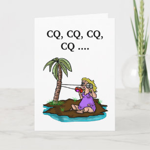 Carte d'anniversaire de la radio de jambon Femme î