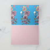 Carte d'anniversaire de la rose d'aquarelle Blue B (Intérieur)