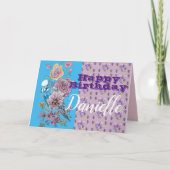 Carte d'anniversaire de la rose d'aquarelle Blue B (Devant)