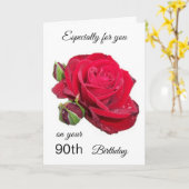 Carte d'anniversaire de la Rose rouge personnalisé (Fleur jaune)