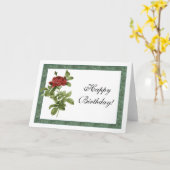 Carte d'anniversaire de la Rose rouge provençale (Fleur jaune)