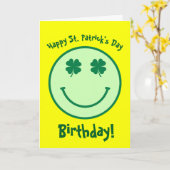 Carte d'anniversaire de la Saint-Patrick (Fleur jaune)