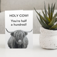 Carte d'anniversaire de la Saint-Vache Highland 50