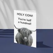 Carte d'anniversaire de la Saint-Vache Highland 50