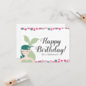 Carte d'anniversaire de la sirène (Devant/Arrière en situation)