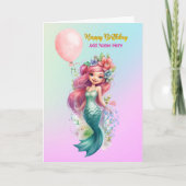 Carte d'anniversaire de la Sirène personnalisée po (Devant)