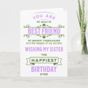 Carte d'anniversaire de la soeur Best Friend