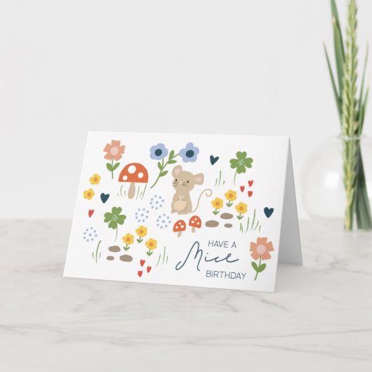 Carte d'anniversaire de la Souris pour les enfants (Devant)
