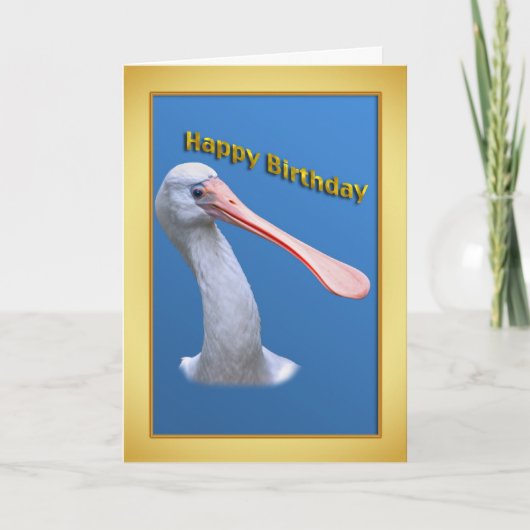 Carte d'anniversaire de la Spoonbill humoristique (Devant)