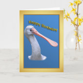 Carte d'anniversaire de la Spoonbill humoristique (Fleur jaune)