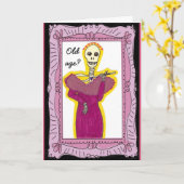 Carte d'anniversaire de la squelette de la vieille (Fleur jaune)