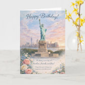 Carte d'anniversaire de la Statue de la Liberté (Fleur jaune)