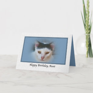 Carte d'anniversaire de la tante avec chat