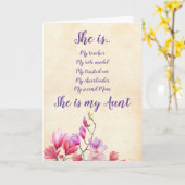 Carte d'anniversaire de la tante Floral Watercolor (Fleur jaune)