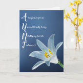 Carte d'anniversaire de la tante Tante Florale (Fleur jaune)