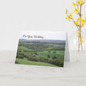 Carte d'anniversaire de la Terre verte et agréable (Fleur jaune)