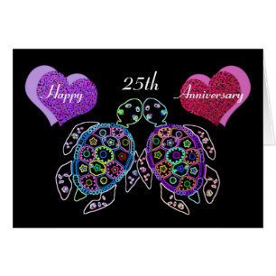 Carte d'anniversaire de la Tortue de mer 25e