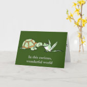 Carte d'anniversaire de la tortue et de la grenoui (Fleur jaune)