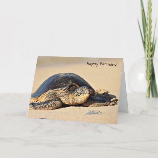 Carte d'anniversaire de la tortue marine hawaïenne (Devant)