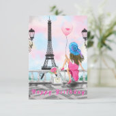 Carte D'Anniversaire De La Tour Eiffel (Debout devant)