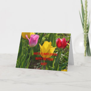 Carte d'anniversaire de la TULIPE de PRINTEMPS