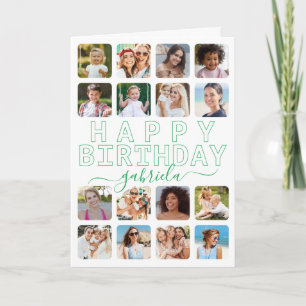 Carte d'anniversaire de la typographie moderne - P