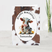 Carte d'anniversaire de la vache 1er (Devant)
