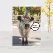 Carte d'anniversaire de la Vache mignonne (Fleur jaune)