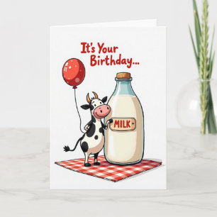 Carte d'anniversaire de la vache souriante