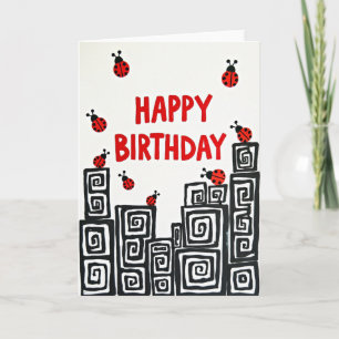 Carte d'anniversaire de la ville fantaisiste