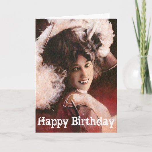 Carte d'anniversaire de la vintage Victorian Lady (Devant)