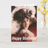 Carte d'anniversaire de la vintage Victorian Lady (Fleur jaune)