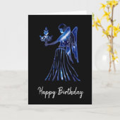 Carte d'anniversaire de la Virgo bleue (Fleur jaune)