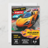 Carte d'anniversaire de la voiture de course (Devant)