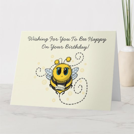 Carte d'anniversaire de l'abeille (Devant)